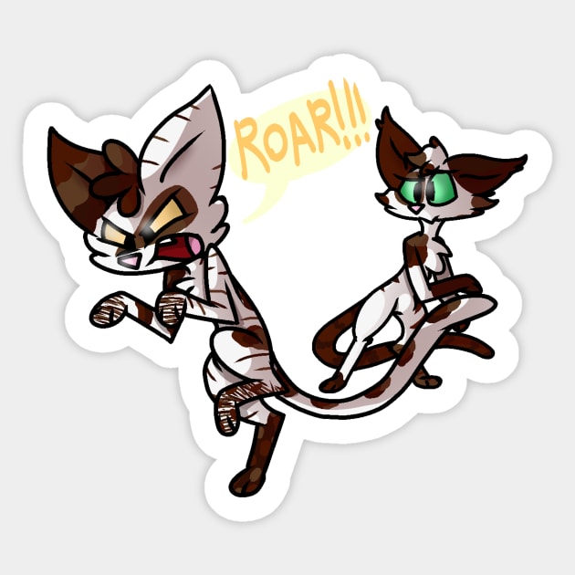 Dino cat! Sticker by RainbowRat3